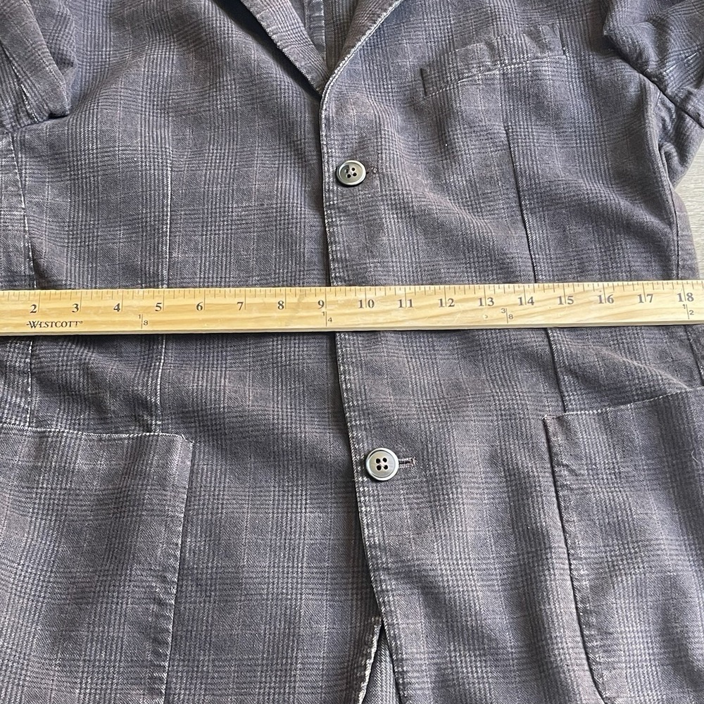 L.B.M 1911 Tailored Sport Coat Brown Glen Plaid Italy Cotton IT 50 US 40R - Picture 4 of 11
